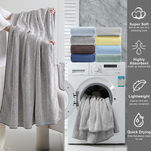8-Piece Set Bathroom|2 Sheet,2 Towels,4 Cozy Set Premium Towel for Oversized Large Bath Hand Washcloths|Soft Highly