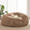 Fluffy Bean Bag for Stuffed Animals Storage, Faux Fur Washable Bean Bag