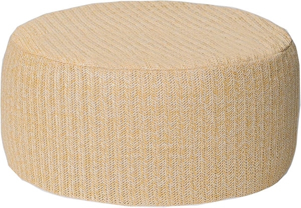 GLADTRAX Outdoor Inflatable Ottoman with Air Pump, Fade-Resistant Patio Footrest Stool D21x H9,
