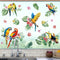 decalmile Tropical Parrots on Branch Window Clings, Anti-Collision Glass Window Decals for Doors and Windows