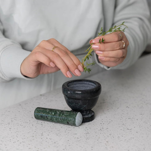 Fox Run Green Marble Mortar and Pestle, 3"
