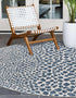 Unique Loom Outdoor Collection Area Rug - Cape Town, 3' 1" Round, Blue/Olive