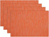 SHACOS Placemats Set of 6, Woven Vinyl Place Mats for Dining Table, Indoor Outdoor Wipe Clean (6, Orange)
