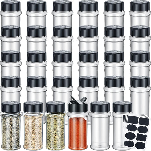 Eccliy 36 Pack 3 oz Clear Plastic Spice Jars with Label and