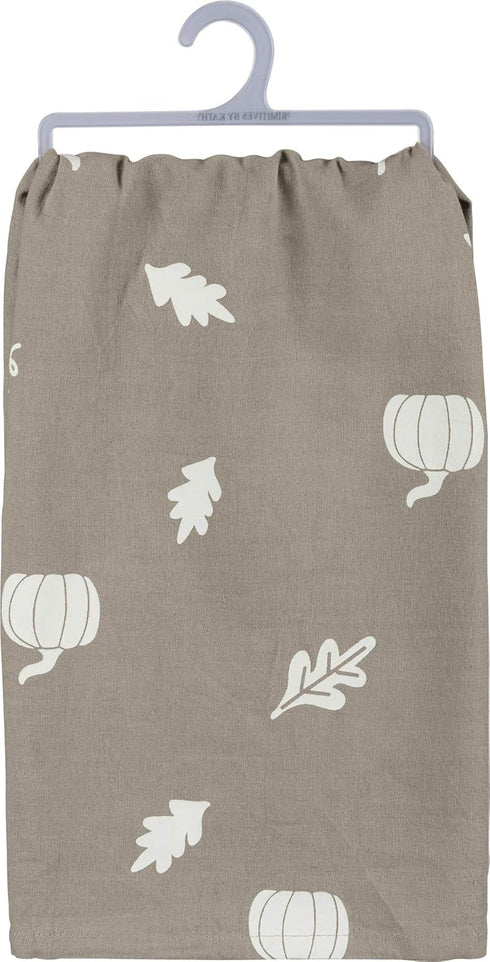 Primitives by Kathy Gray and White Hand-Lettered Dish Towel, 28 x 28-Inch, Happy Fall Y'all