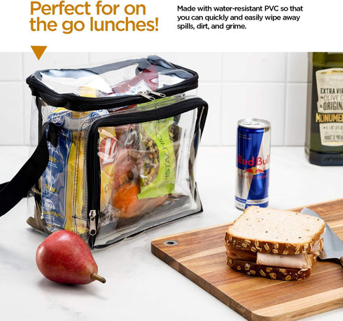 SP HOME GOODS Stadium Approved Clear Tote Bag with Adjustable Strap, See Through Zippered Lunch Bags
