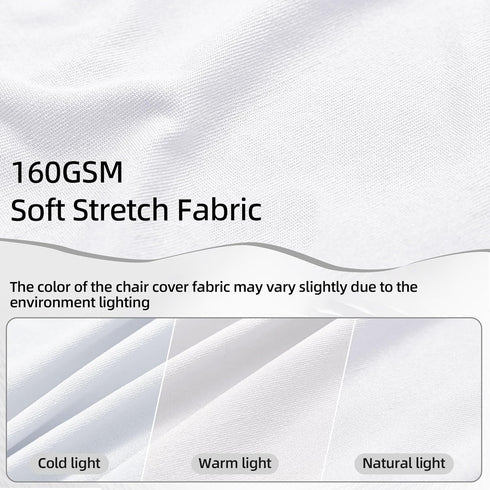 6 Packs White Spandex Stretch Folding Chair Covers for Wedding Party,Universal Fitted Washable Dining Seat Slipcovers
