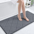 OLANLY Memory Foam Bath Mat 44x24, Ultra Soft Absorbent Machine Washable Bathroom Rug for Floor, Dark Grey