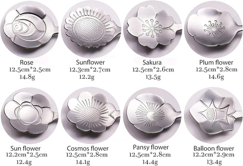 16 Pcs Teaspoon Tea Spoons, ESRISE Stainless Steel Cute Coffee Spoon for Tea Party Decorations (Silver)