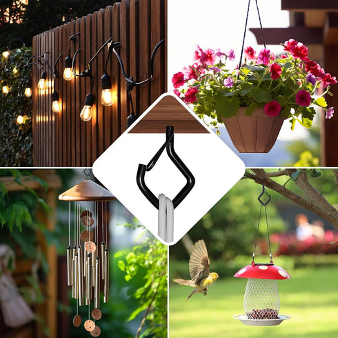 coutnier 20 2.36 inches, PCS Screw Hooks with Safety Buckle, Heavy Duty Ceiling Hooks for Hanging Outdoor String