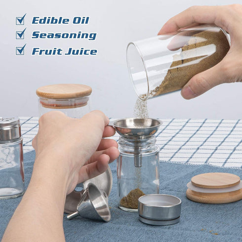 3pcs Small Kitchen Funnels for Filling Bottles, Food Grade Metal, Stainless Steel Funnels for Essential Oils, Spices