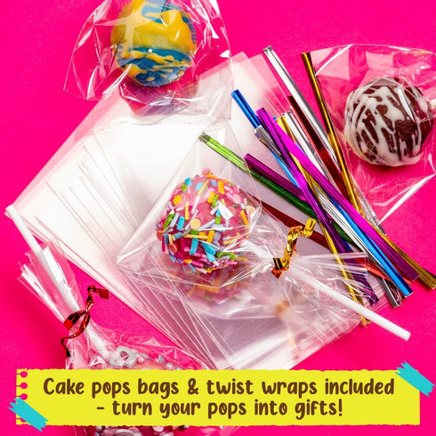 Set 1012 GirlZone Cake Pop Craze Kit, Baking for Kids Ages with Cake Pop Mold, Stand, Gifting Bags & Decorating Pen