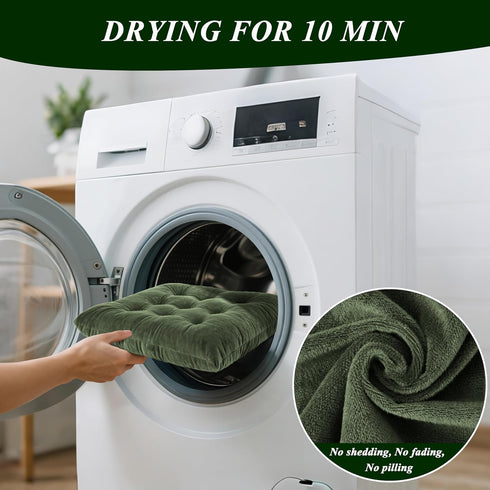2 Set Rocking Chair Cushions Indoor Velvet Chair Pads High Back and Seat Cushion Piece Green
