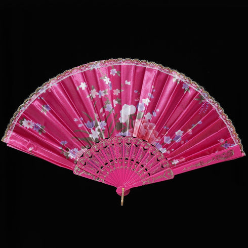 BABEYOND 8pcs Floral Folding Hand Fan, Vintage Handheld Lace Folding Fan with Different Flower Patterns for Wedding