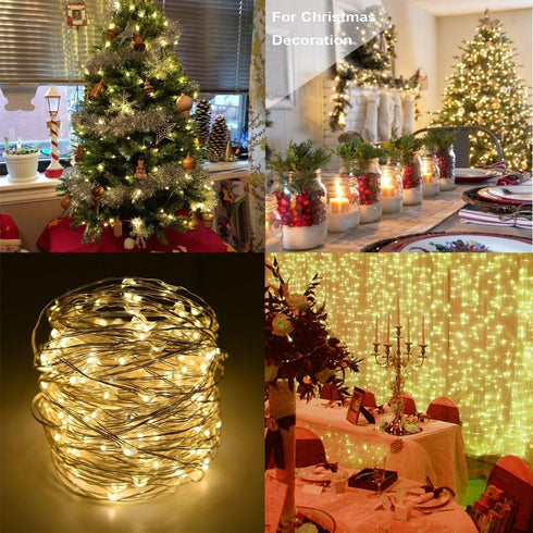 4 Pack 8 5M 50 BXROIU Battery Operated Fairy String Lights, Modes Silver Wire with Remote & Timer - LEDs Waterproof