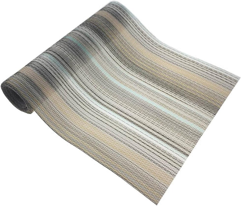 Aothpher Multi Color Rustic Farmhouse Stripe Table Runner, Square Heat Resistant PVC Non-Slip for Kitchen, Weddings,