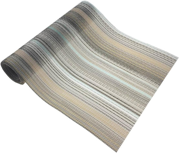Aothpher Multi Color Rustic Farmhouse Stripe Table Runner, Square Heat Resistant PVC Non-Slip for Kitchen, Weddings,