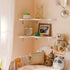 Set 2 90-Degree Cute Cloud Corner Shelves - of White Wooden Floating Corner Shelves Wall Mounted, Space-Saving Nursery