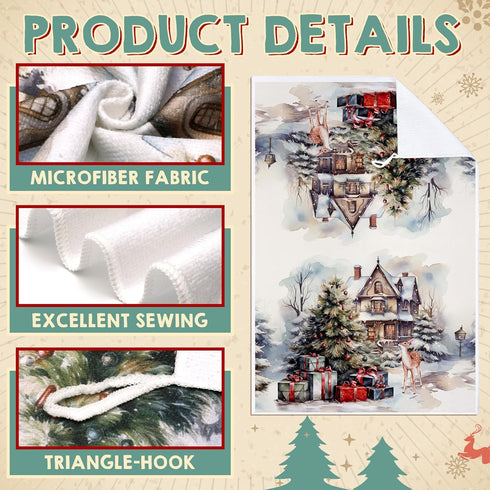 6 16 24 Inches Bencailor Pcs Winter Kitchen Towels x Decorative Snowman Truck Tea Dish Dishcloths Winter Holiday Drying