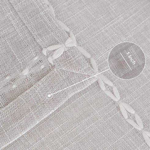24 24 Inch Rustic Square Linen Small Tablecloth Washable Striped Jacquard Bedside Table Cover Heavy Weight Farmhouse