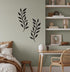Vivegate 16"X16" Olive Branch Leaf Metal Wall Decor - 2 Black Wrought Iron Scroll Vine Art for Farmhouse Wall