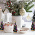 6 4.3 Inch Winlyn Pcs Artificial Mini Christmas Trees Frosted Green Bottle Brush Trees with Wood Bases Sisal Trees
