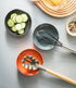 LYEOBOH 5 Inch Ceramic Spoon Rest for Stove Top, Kitchen Cooking Spoon Holder, Cute Gray Coffee Accessories