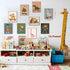 SAMHOU Set 9, 8x10 Inch Kids Room Wall Art of Funny Cute Cartoon Animal Canvas Prints, Nursery Wall Decor Paintings