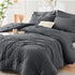 HYMOKEGE Full Size Comforter Sets Seersucker 7 Pieces, All Season Luxury Bed