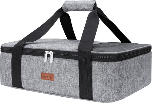 Lifewit Insulated Casserole Carrier for Hot or Cold Food, Fits 9"x13" Baking Dish, Grey