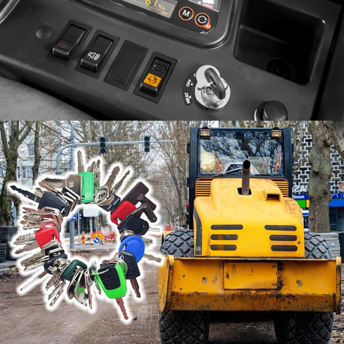 50 Set Bullozers Equipment Keys Master Ignition Keys for Kubota JCB Cat Yanmar Honda Ditch Witch Backhoes Excavators