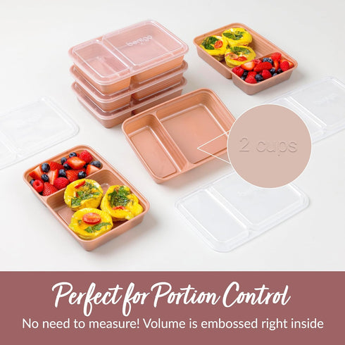 Bentgo 20-Piece Reusable BPA-Free 2-Compartment Containers - Lightweight, Durable, Microwave, Freezer, Dishwasher Safe