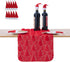 72 Inches SHUNJIE Red Farmhouse Soft Faux Fur Table Runner with Sequined Christmas Trees , Long Runners Holiday Winter