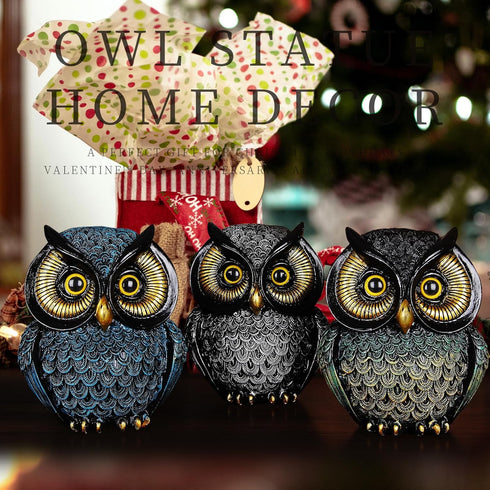 Charming Owl Resin Figurine - Perfect Home Decor for Bookshelves and Living Rooms