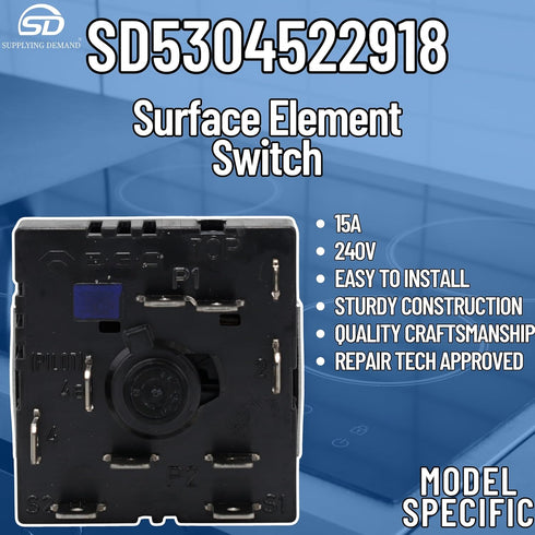 Supplying Demand 5304522918 Range Surface Element Infinite Control Switch, Replaces AP6983743, PS12746358