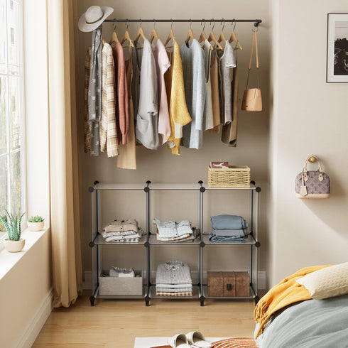 HOMIDEC 6-Cube Storage Organizer, Closet Shelf Bookcase with Metal Hammer for Kids and Bedroom