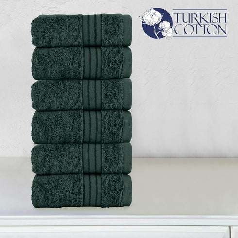6 Pack Set 13 13 inch, 100% 6PC Set Elegant Comfort Premium Turkish Cotton Washcloths - x Luxurious Hotel Spa Quality