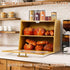 Joyvilla Countertop, Double Layer Bamboo Bread Box for Kitchen Bread Storage Container, Bread Box with Window, Large