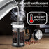 French Press Coffee Maker (34oz, 1 Quart, 5-6 Cup) with 4 Filters, Heat Resistant Borosilicate Glass, Cold Brew Gifts