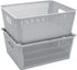 Simplify 2Pk Large Slide Stack It Tote Basket, Open Bins for Storage & Organization, Bathroom, Crafts, Office (Grey)