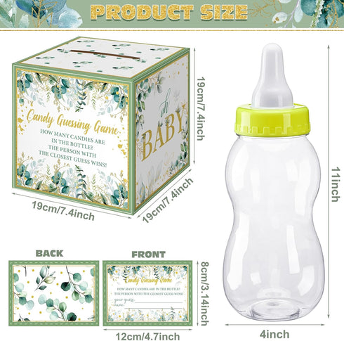 52 Sets Glenmal Pcs Baby Shower Games Gift Large Baby Bottle for Shower Game Guess How Many Candies Decorations
