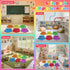 AKAIXI 6pcs 14X17 Inch Crayon Carpet Seats for Classroom Colorful Floor Mat Small Crayon Classroom Rug Non Slip Floor