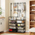 5-Tier 8 UDEAR Coat and Shoe Rack, Entryway Coat Rack with Hooks, Double Row Shoes Organizer for Living Room, Bedroom