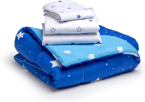 4 Set 2-in-1 Delta Children Piece Toddler Bedding for Boys - Reversible Comforter - Includes Fitted Comforter to Keep