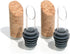 Soireehome Pourist Pair of Gourmet Glass and Cork Stopper Spouts with Silicone Gasket - 2-pack