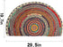 Semi Circle Bathroom Floor Rug, Half Round Door Mat, Mandala Boho Non-Slip Absorbent Bath Mat, Multicolor