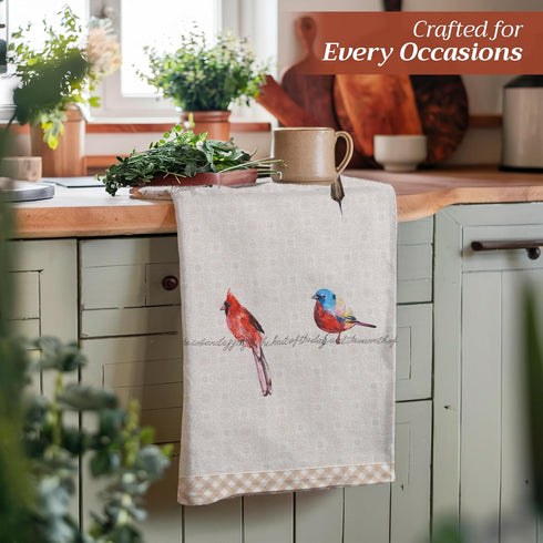 Maison d' Hermine Kitchen Towels Set of 2, 100% Cotton, 27.50" x 20" Reusable Cloth for Kitchen