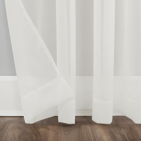 No. 918 Emily Sheer Voile Grommet Curtain Panel, 59" x 63", Eggshell Off-White