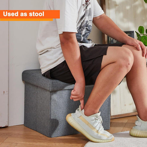 17x13x13inches ALASDO Storage Ottoman Footrest Stool Small Ottoman with Storage Foldable Ottomans Foot Rest Footstool
