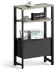 Narrow Side Table, Slim End Table with Magazine Rack, Bedside Table for
